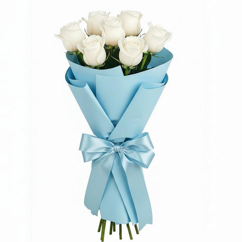 Букет 7 белых роз Проуд в Колывани