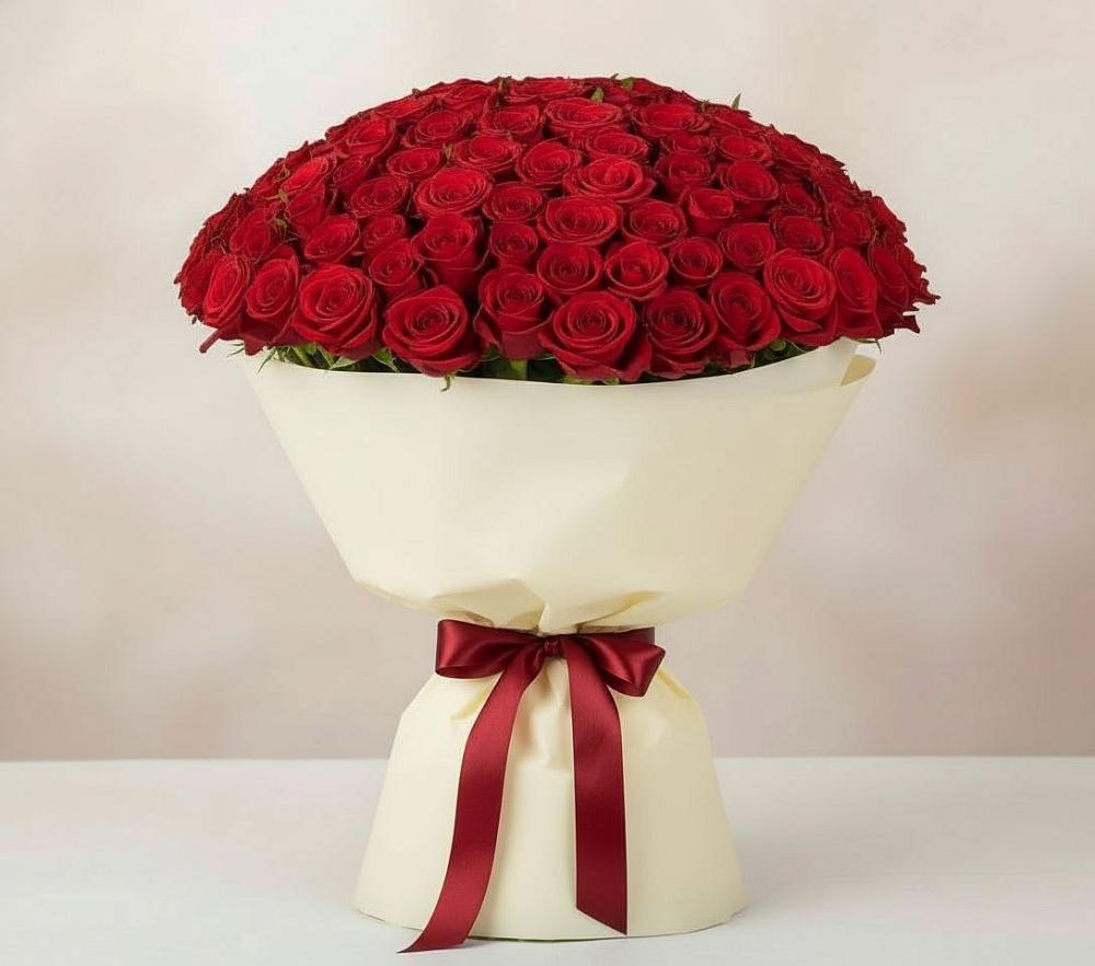 Букет 101 Красная роза Милано в Колывани