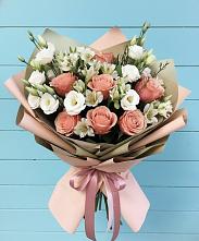 Букет цветов из:  Розы, Альстромерии и Лизиантусы в Колывани