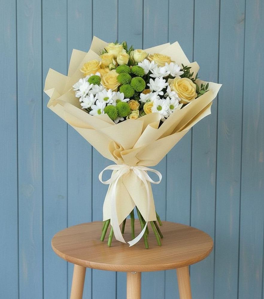 Букет цветов из: Хризантемы и Розы в Колывани