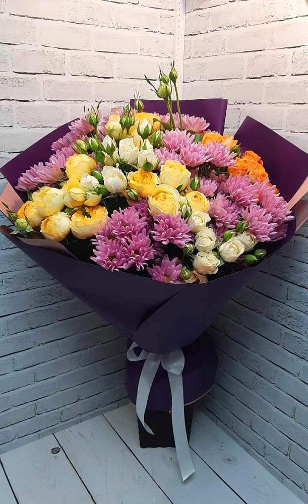 Букет цветов из: Хризантемы и Розы в Колывани