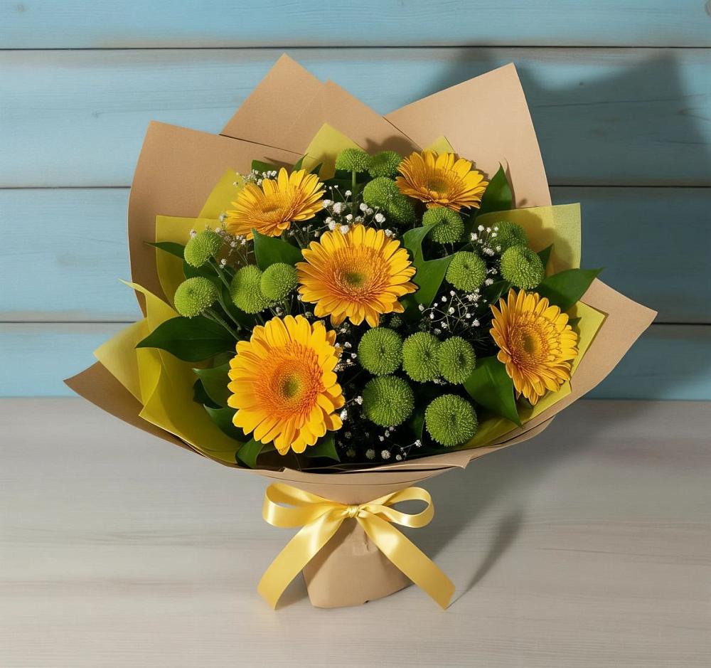 Букет цветов из: Герберы и Хризантемы в Колывани