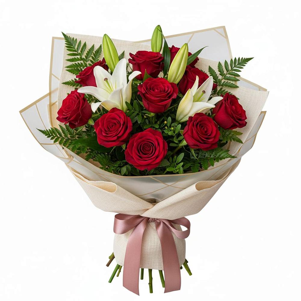 Букет цветов из: Лилии и Розы в Колывани