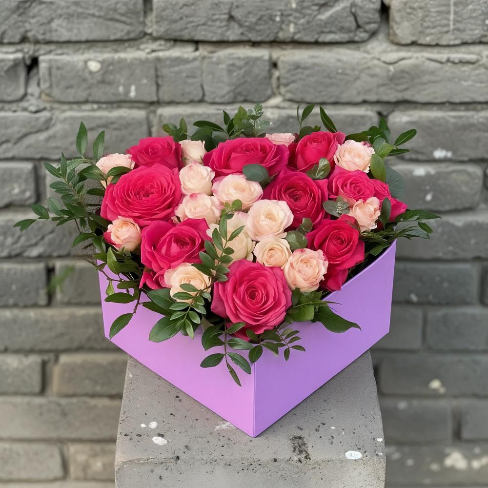 Цветочная композиция из Розы в коробке в Колывани