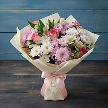 Букет цветов из:  Хризантемы, Альстромерии и Розы в Колывани