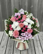 Букет цветов из:  Альстромерии, Гвоздики, Розы и Хризантемы #REPLACE_PRED# Колывани