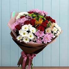 Букет цветов из:  Розы, Хризантемы и Альстромерии в Колывани